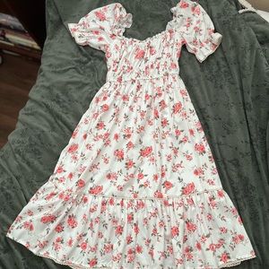 Floral cottage core midi dress